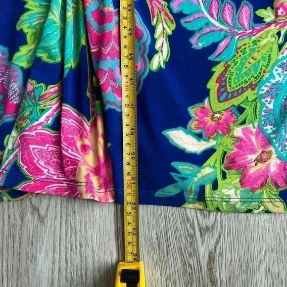 Philosophy Floral Boho Sleeveless Maxi Dress Blue Green Pink Empire Waist Medium - Picture 8 of 9